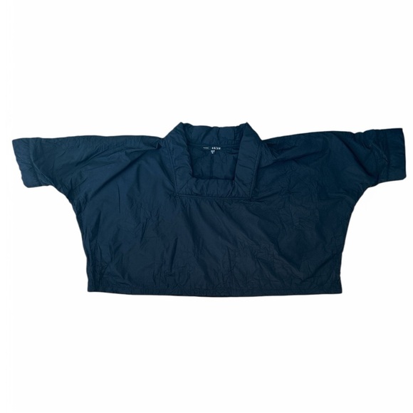 Kozan Amaya Top Pull Over Boxy Crop Top Textured Scrunched Fabric Black Size Sm - Picture 3 of 14